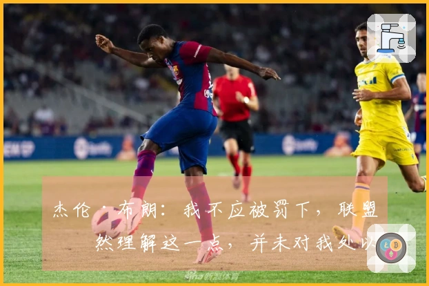 杰伦·布朗：我不应被罚下，联盟显然理解这一点，并未对我处以罚款